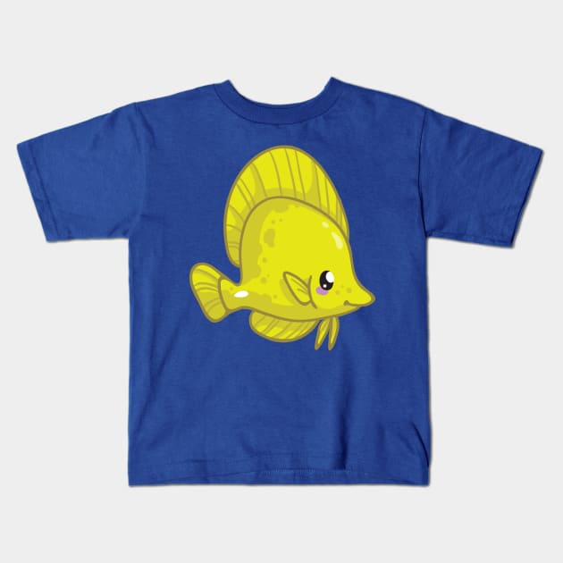 Yellow Tang Kids T-Shirt by bytesizetreasure